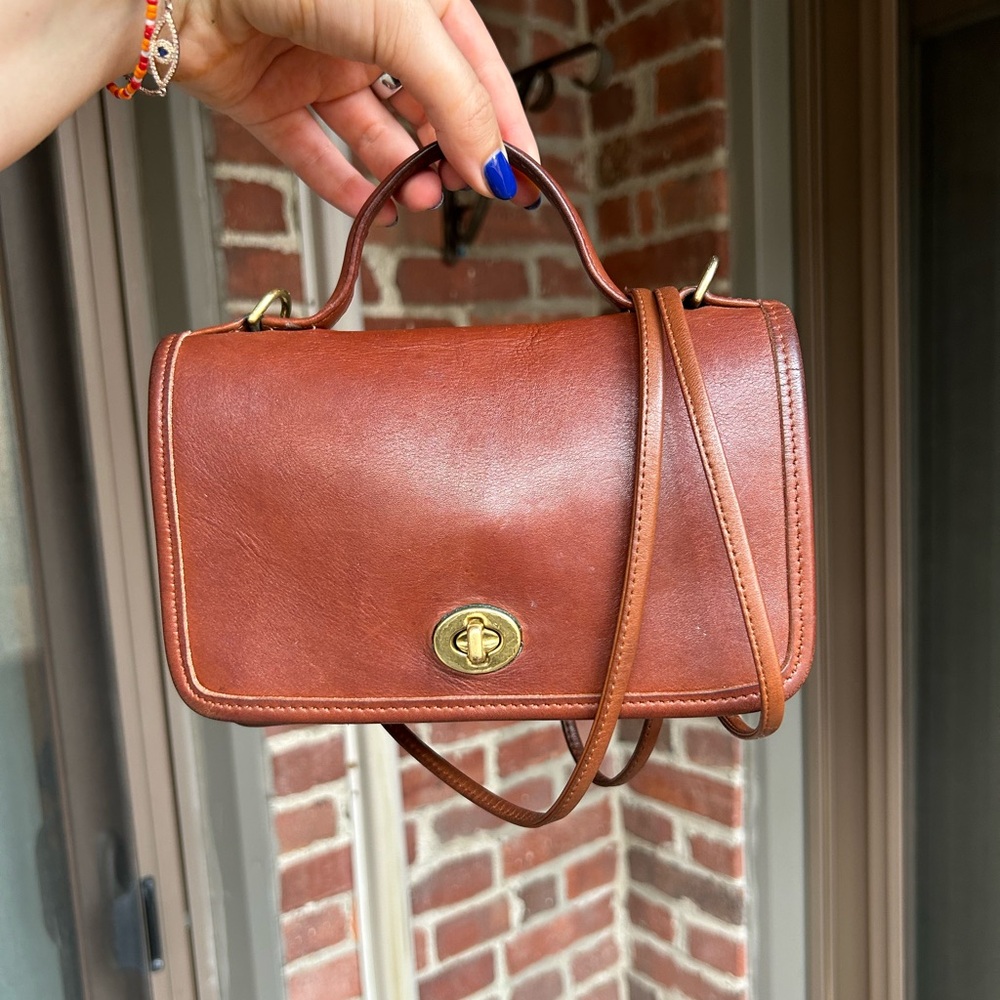 Vintage coach casino bag style 9924 British tan crossbody top handle retro purse